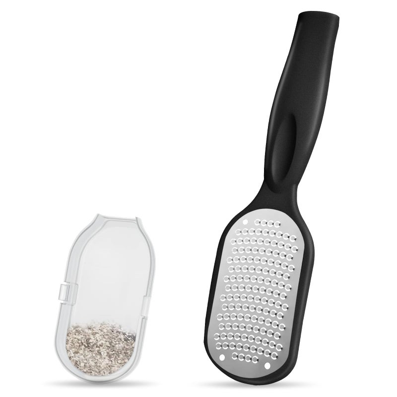 Flintronic Foot Files, Foot Rasp with Dead Skin Catcher, Professional Foot Care Tool, Wet & Dry Use, Foot Scrubber for Callus Remover, Dead Skin Removal, Cracked Skin, Black